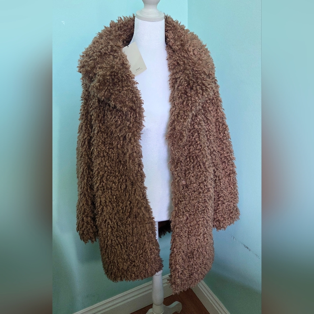 Zara Warm Tan Teddy Jacket